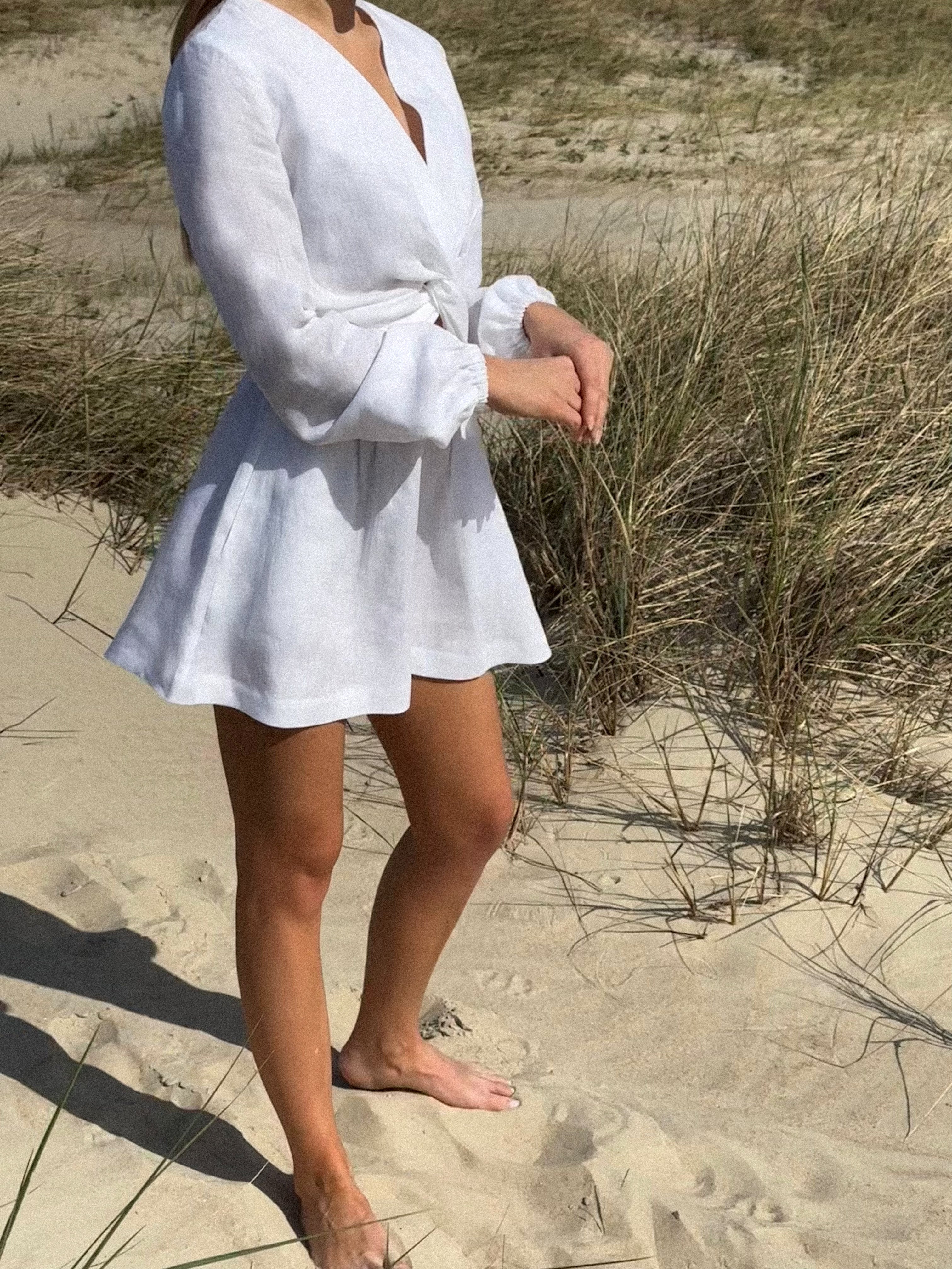 Linen blouse twist